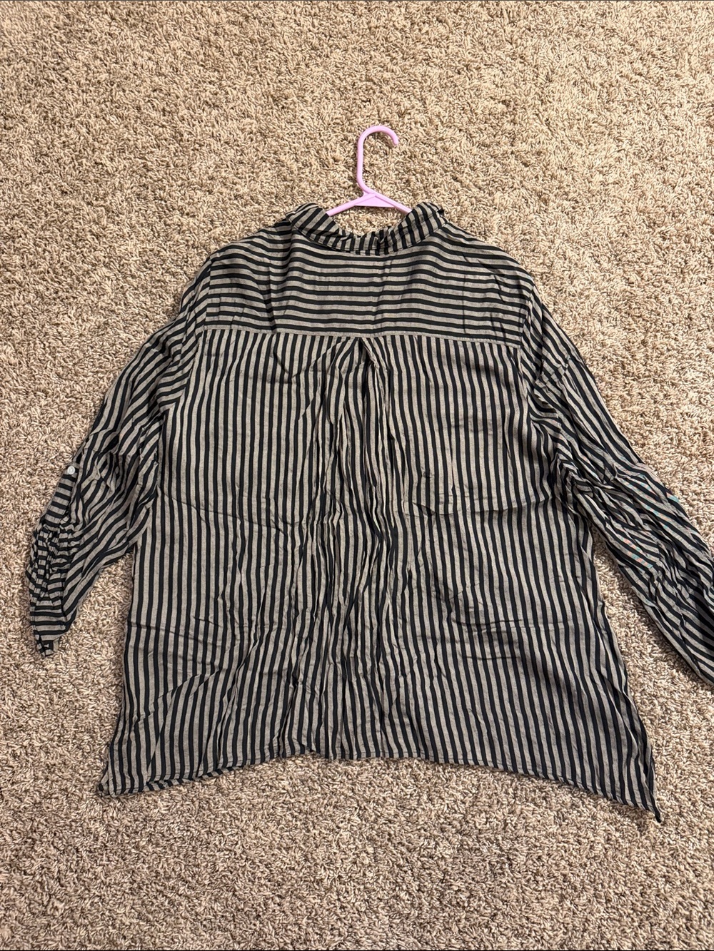 Ruby Rd. Black & Cream Striped Button-Front Shirt - Picture 3 of 4